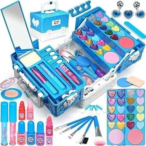 Kit de Maquillaje Para Niñas 48 Piezas Set Cosméticos Lavable Regalo Cumpleaños