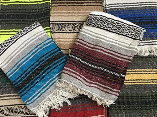 Yoga Blanket Hand Woven Authentic Mexican Falsa in Assorted Random Color