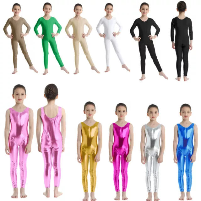 Girls Gymnastics Long Sleeve Leotard Kids Ballet Dance Unitards Jumpsuit Costume