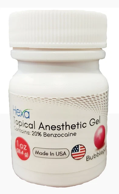 Topical Anesthetic Gel, Hexa, Made in USA, 1 oz, 28.4grams, 1 bottle