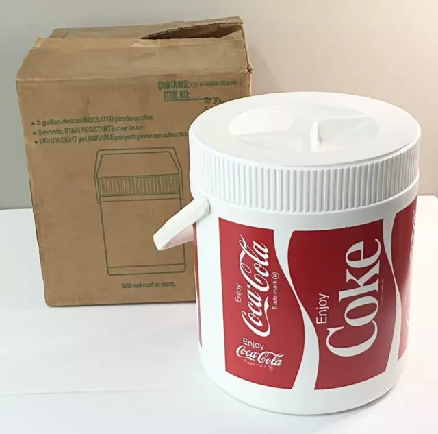Vintage 2 Gal Coca Cola Coke Cooler Hamilton Skotch Kooler w/ Original Box NOS