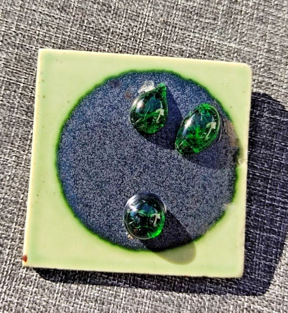 Broche Moderniste Rare En Argent Avec Pierre Naturelle Verte - Bijou D'artiste Vintage