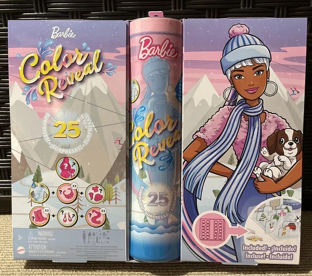 BARBIE COLOR REVEAL Advent Calendar 2022 Calendar 25 Toy Surprises Pets