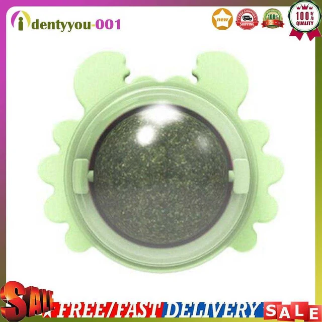 Juguete giratorio para gatos con hierba gatera bocadillo lamer bola gatito molar (verde)