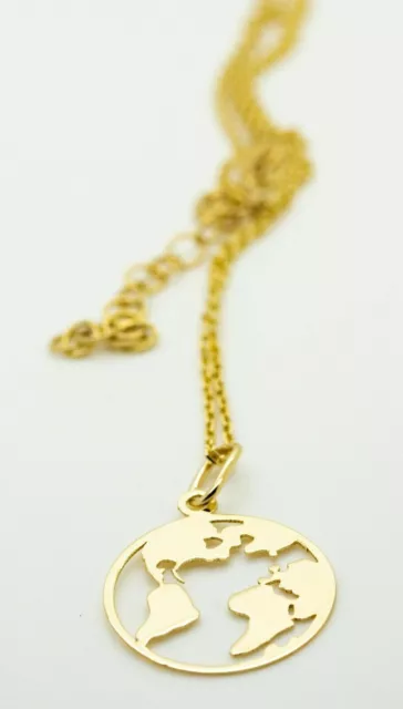 PARGOLD 333 Gold Weltkugel-Anhänger Globus Anhänger mit 8K Gold Halskette Damen