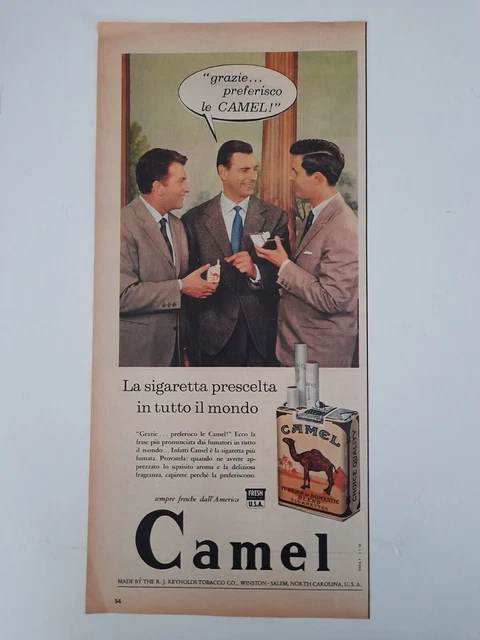 RARA Pubblicità Advertising 1958 Sigarette Cigarettes CAMEL USA ( 33 X 16 Cm