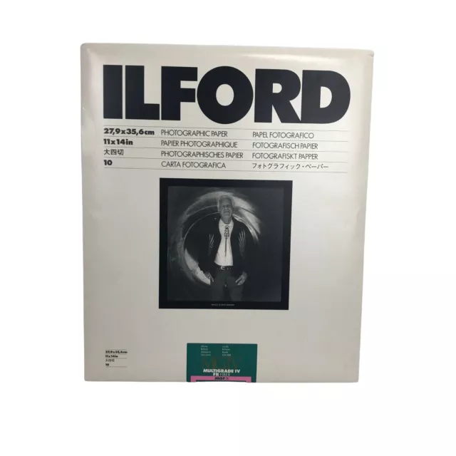 Ilford 11x14 in. Glossy Multigrade IV FB Fiber MGF.1K Paper New Sealed 10 Sheets