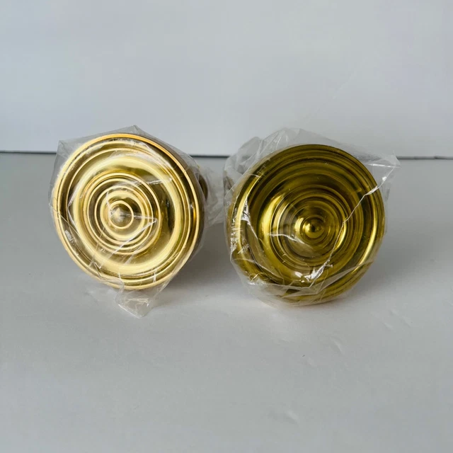 Set 2 Brass Curtain Drapery Medallion Tie Backs Decorator Hardware Pair NEW