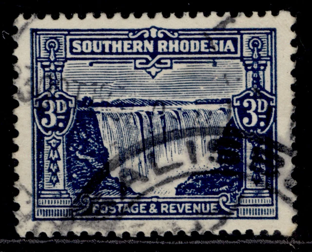 SOUTHERN RHODESIA GV SG18, 3d deep ultramarine, FINE USED. Cat £11.