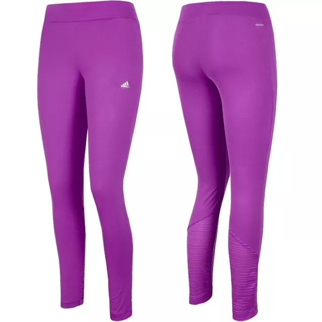 Leggings sportivi Adidas bambina bambini pantaloni fitness stretti pantaloni da allenamento viola rosa