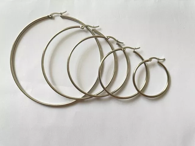 New Pair 5 Sets Big Hoop Earrings Huge Large Round Hoops Chic Earrings UK Seller