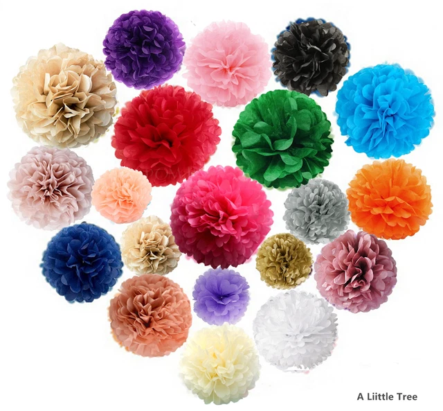 1/5/10PCs Tissue Paper Pom Poms Pompoms Flower Birthday Wedding Party Decor (8")