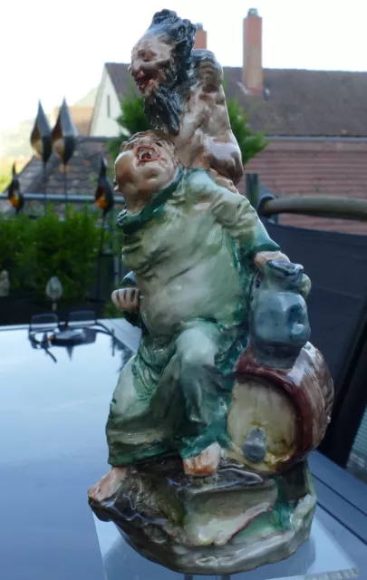 KPM Porzellan Figur " Zechender Mönch mit Teufel im Nacken " selten !!!