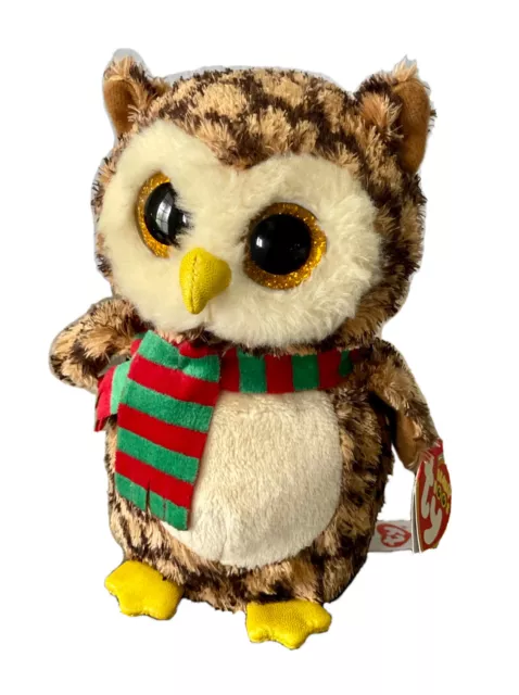 Ty Beanie Boo Boos Plush Wise the Christmas OWL Stuffed Animal Retired NWT 36173