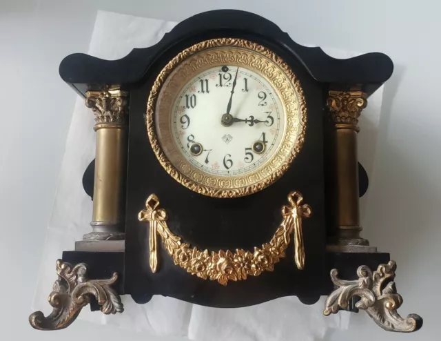 Rare 1880s  ANSONIA  VICTORIAN STYLE MANTEL CLOCK,