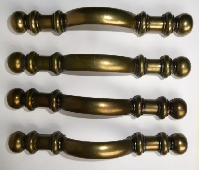 Lot of 4 Vintage  Brass Amerock 745-1 3" Centers Cabinet-Drawer Pulls