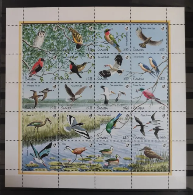 Timbre Stamp Big Bloc .. Gambie Y&T#899-918 Oiseau Bird Neuf**/Mnh-Mint 1990~E84