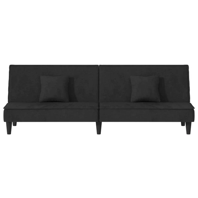 AX Divano Letto Ospiti Nero 2 Cuscini 2 Schienali Separati Regolabili New 351911