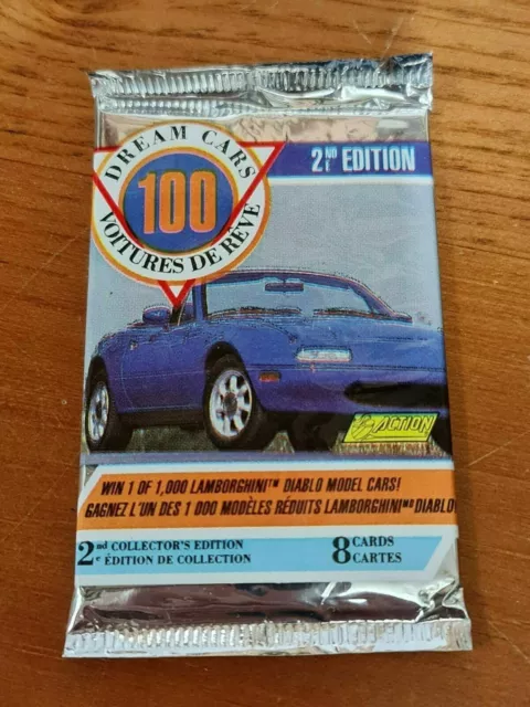 Vintage 1992 Sueño Cars 2nd Coleccionistas Edición Sellado Paquete De 8 Tarjetas