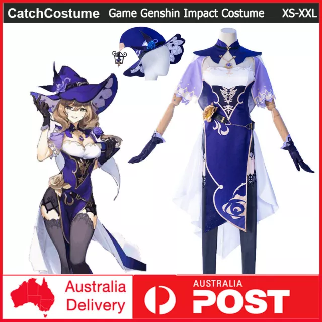 GAME GENSHIN IMPACT Lisa Cosplay Costume Halloween Book Week Uniform