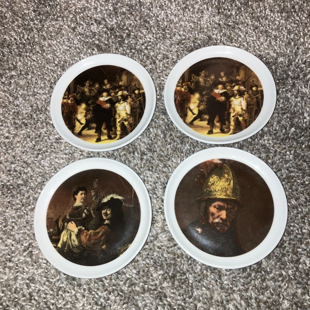 Bareuther Waldsassen Renaissance Porcelain Coasters Set of 4 Bavaria Germany