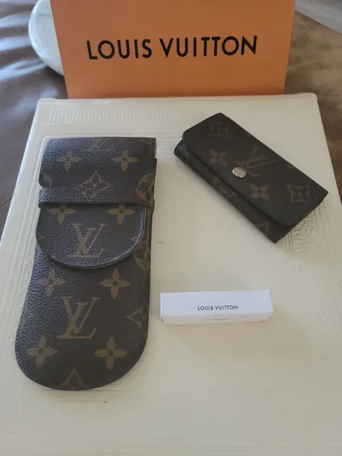 LOUIS VUITTON Eye Glass  case With Keychain pouch FREE PRIORITY SHIPPING