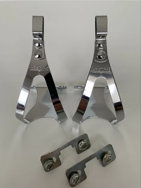 Pédalier Ancien Vélo - 2 Plateaux, Cale-pieds Christophe, Pédales WECO 491