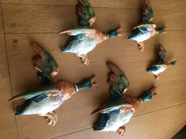 A Flock of Beswick wall hung Ducks five in total