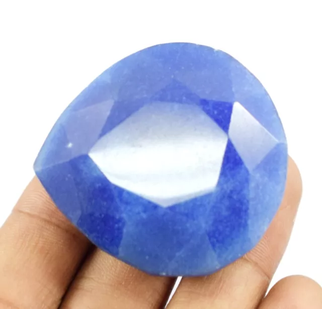 Natural 251 Carat Pear Shaped Certified African Blue Sapphire Loose Gemstone