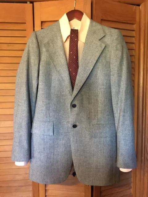 Yves Saint Laurent Mens Blazer Blue Gray 38