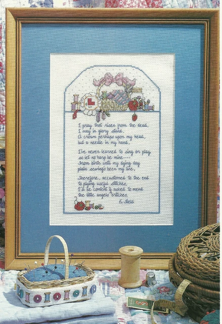 STITCHER'S PRAYER CROSS STITCH PATTERN CHART prayer by E. Field $6.50