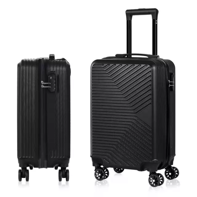 20" Hardside Suitcase ABS Spinner Luggage with Lock - Crossroad in Black