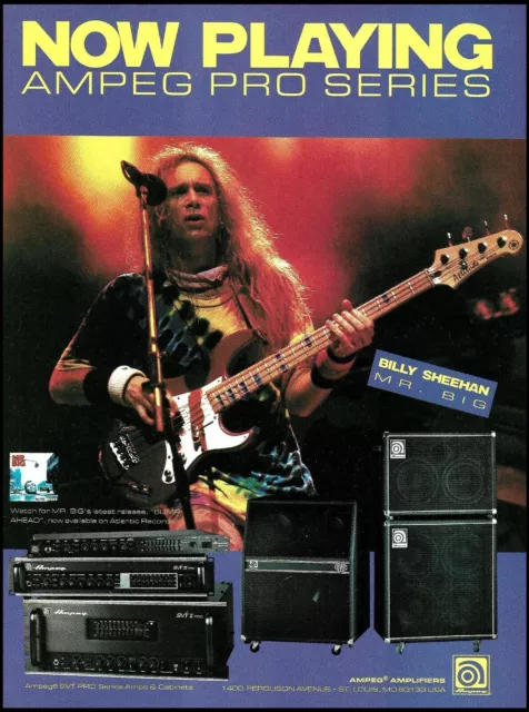 Mr. Big Billy Sheehan 1994 Ampeg Pro Series Guitar Amp advertisement ad print