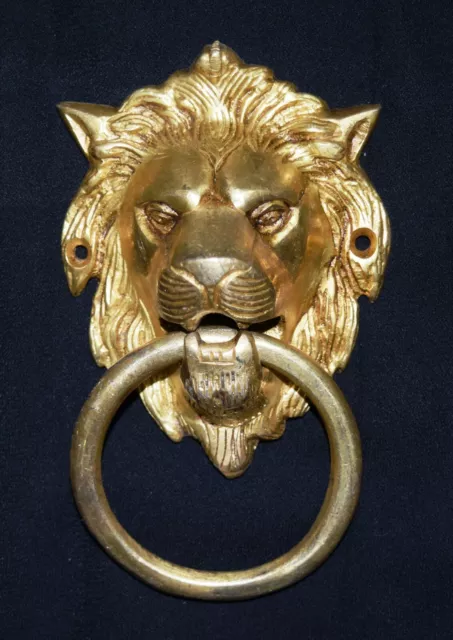 Lion Head Shape Door Knocker Victorian Style Brass Home Door Bell