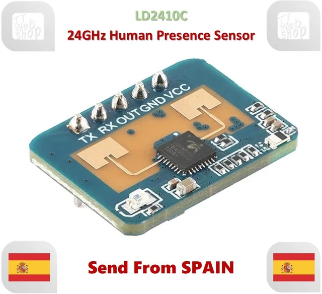 Capteur Radar LD2410C 24 GHz – Détection Micro-Mouvements Humains, Distance Réglable | Module FMCW Pour Arduino/DIY