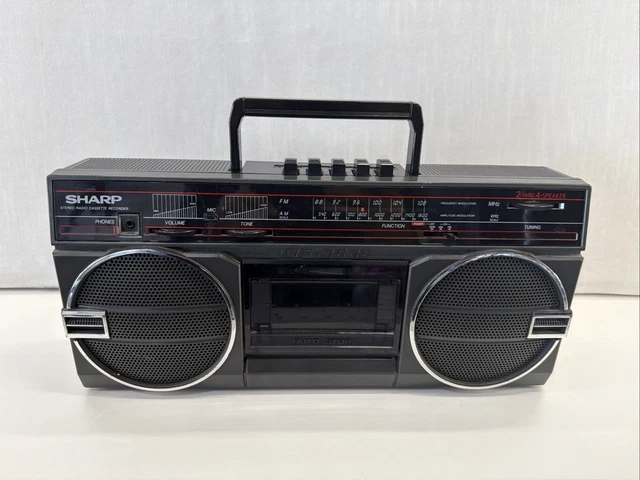 SHARP GF-3939S RARE Vintage Radio Cassette Recorder Boombox AC DC Power ...