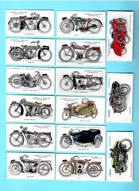 CIGARETTE CARDS.Lambert  & Butler Tobacco.MOTOR CYCLES. (Full Set of 50 ).(1923)