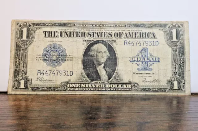 1923 $1 Silver Certificate "Horse Blanket" Blue Seal