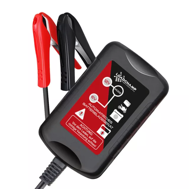 Automatik Batterie Ladegerät 1,5A (1500mAh) 6V + 12V Blei Akku Motorrad KFZ PKW