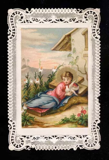 (121991) Santino merlettato canivet andachtsbild holy card lace