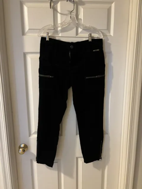 $218 Joie Black Utility Cargo Zip Pocket Jeans Pants Sz 31