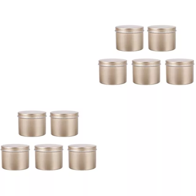 10 Pcs Christmas Candle Jar Aluminum Alloy Tin Cans Candy Tins Empty
