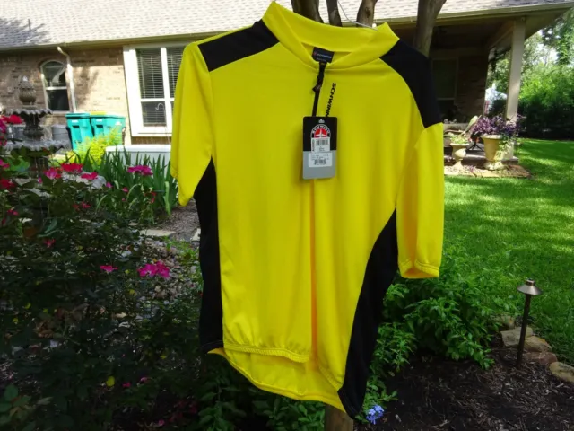 Schwinn Men's Xl Circuit Ss Half-Zip Yellow Bike Jersey, Nwt; Retail @ $ 30-35.