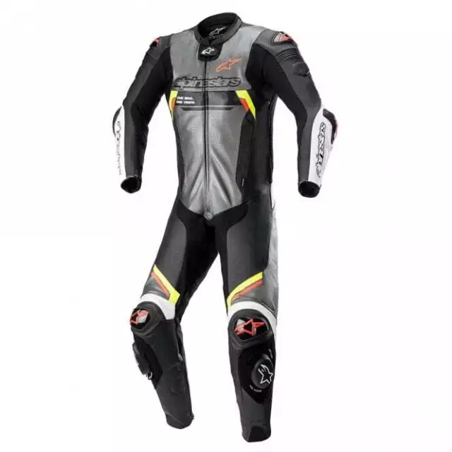 Alpinestars Missile V2 Ignition 1 Piece Leather Race Suit (Grey/Black/Yellow)