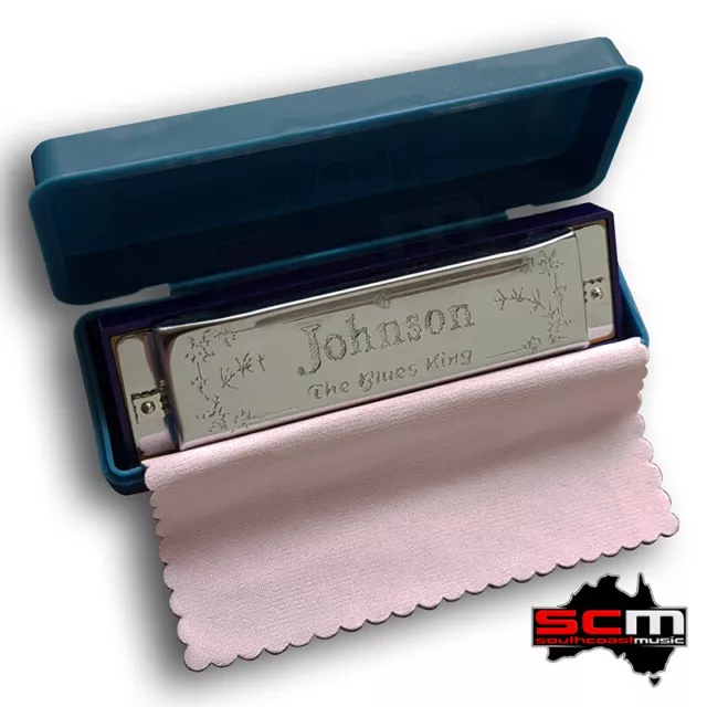 Johnson Blues King Harmonica Key of G Diatonic Harmonica In Carry Case