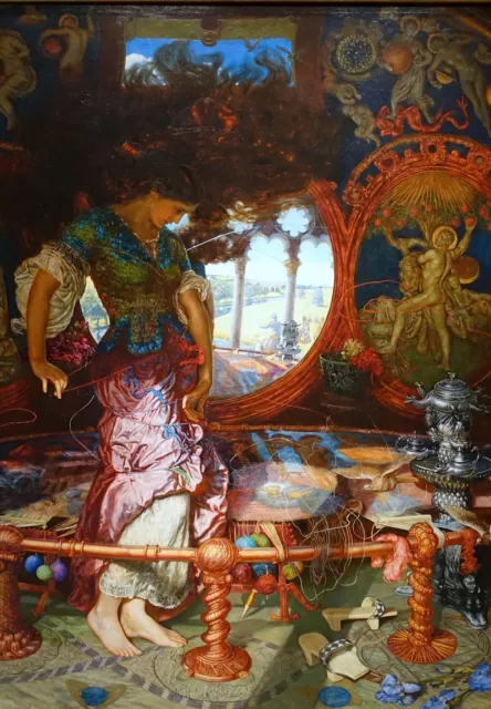 The Lady of Shalott, William Holman Hunt Print Poster Wall Art Picture A3 A4
