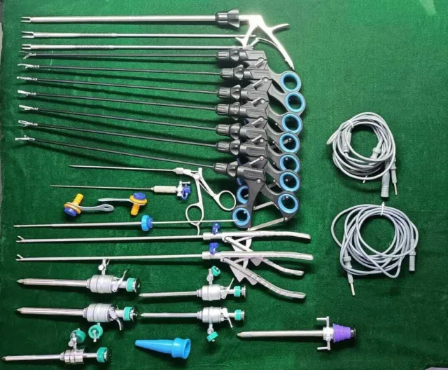 24pc Laparoscopic Surgery Set 5mmx330mm Endoscopy Reusable Surgical Instruments