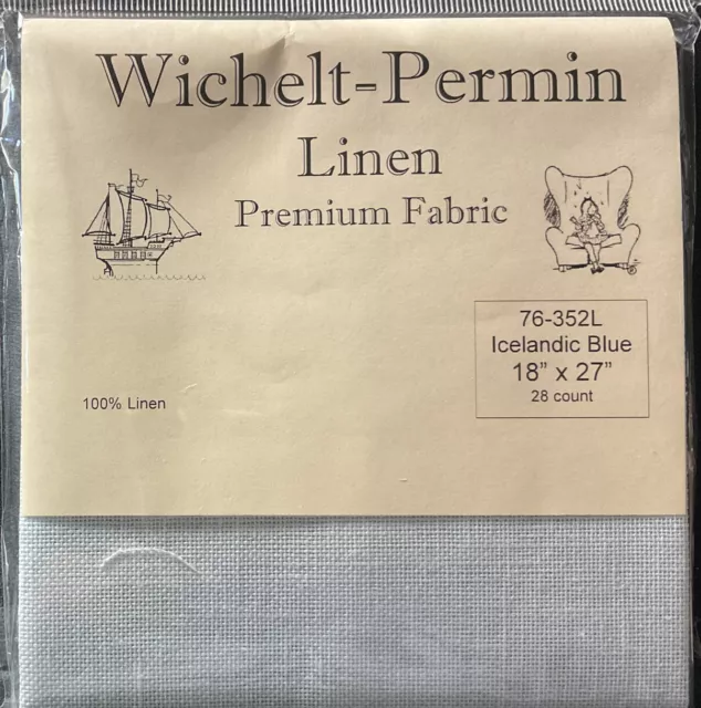 Wichelt Permin 100% Linen Chalkboard Black 32 ct 18 x 27 Cross Stitch Fabric