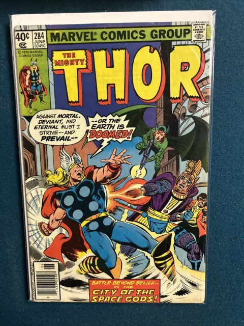 The Mighty Thor #284 (1979) 1st app Ereshkigal, Mark Jeweler's Rare Newsstand 🔥