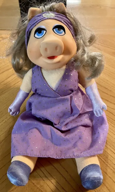VTG Miss Piggy Plush Doll Fisher Price Jim Henson's Muppets Purple Dress ‘80 Y2
